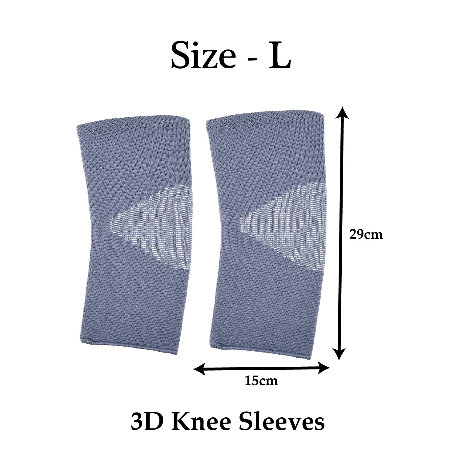 Kuber Industries 3D Knee Cap | Cotton Knee Sleeves |Sleeves For Joint Pain | Sleeves For Arthritis Relief | Unisex Knee Wraps | Knee Bands | Size-L | 1 Pair | Gray & White