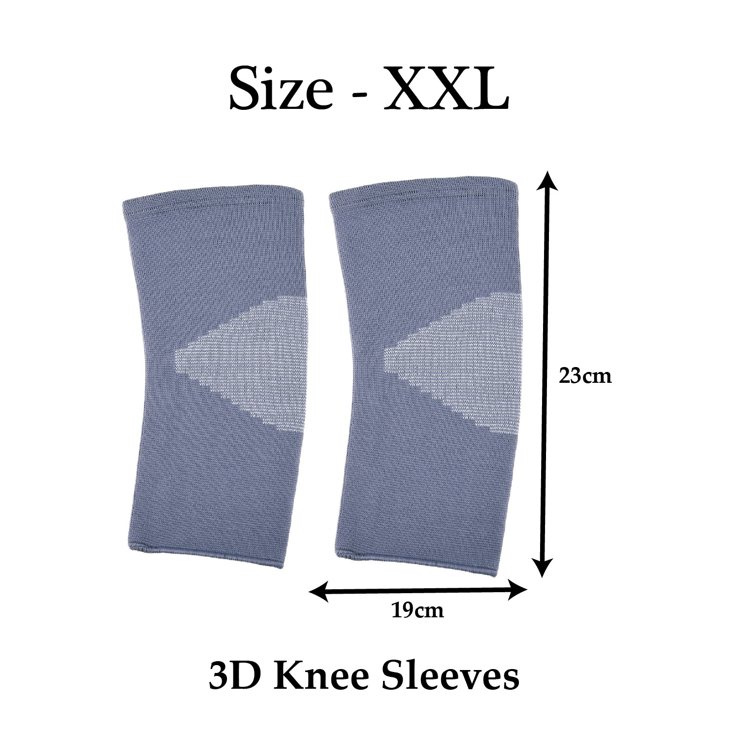 Kuber Industries 3D Knee Cap | Cotton Knee Sleeves |Sleeves For Joint Pain | Sleeves For Arthritis Relief | Unisex Knee Wraps | Knee Bands |Size-XXL | 1 Pair | Gray & White