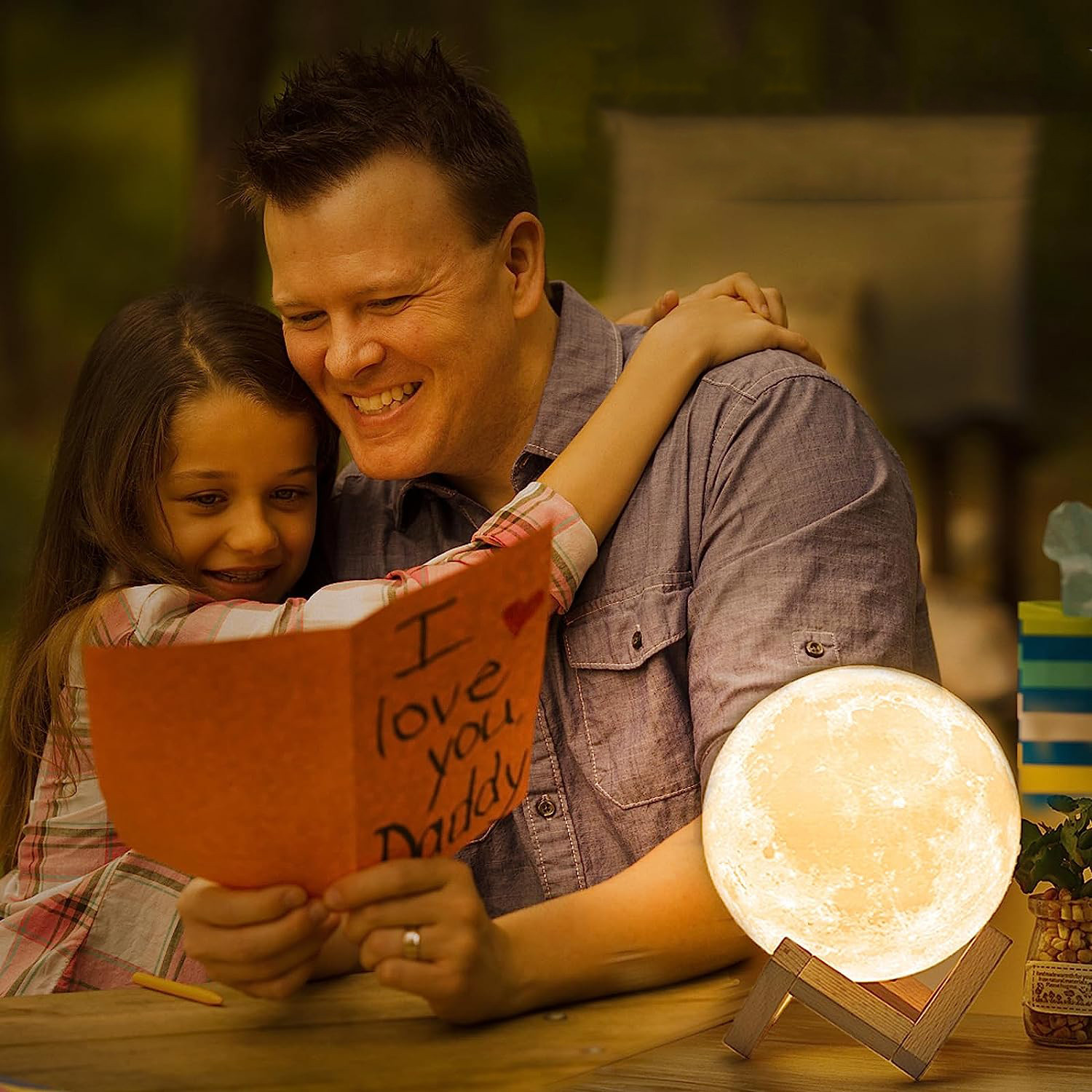 Kuber Industries 3D Moon Lamp  7 Color Changing Moon Lamp  Chargeable Night Lamp for Kids Room  Home Decoration Lamp for Bedroom  Hall  15 cm  White