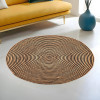 3x3 Feet Round Jute Rug &amp; Carpet for Home/Bedroom | Aesthetic &amp; Natural Looking Floor Rugs for Living Room | Spirals - Beige