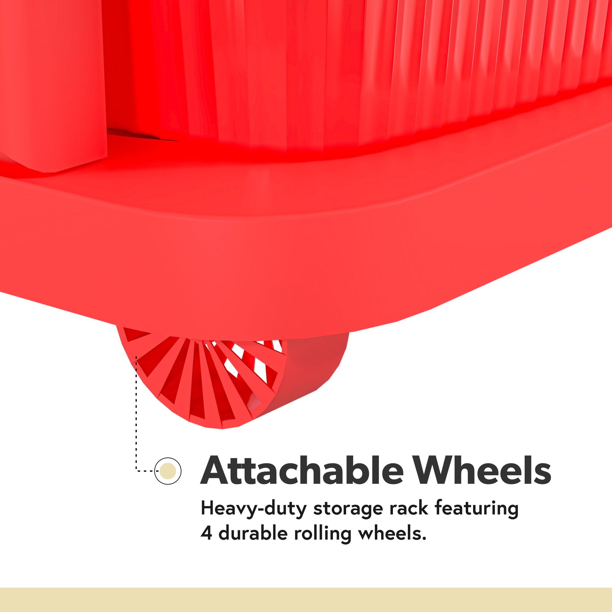 Kuber Industries 4 Layer Storage Rack with Wheels  Modular Drawers Organiser for Bedroom Office Home Cosmetics Kitchen items Toys  White  Red