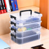 4-Layer Transparent Stackable Storage Box with Lid | Medicine &amp; Stationary Organizers Box for Home | Detachable Organizer for Jewellery, Sewing Button, Arts &amp; Crafts | Black