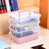 4-Layer Transparent Stackable Storage Box with Lid | Medicine & Stationary Organizers Box for Home | Detachable Organizer for Jewellery, Sewing Button, Arts & Crafts | Peach