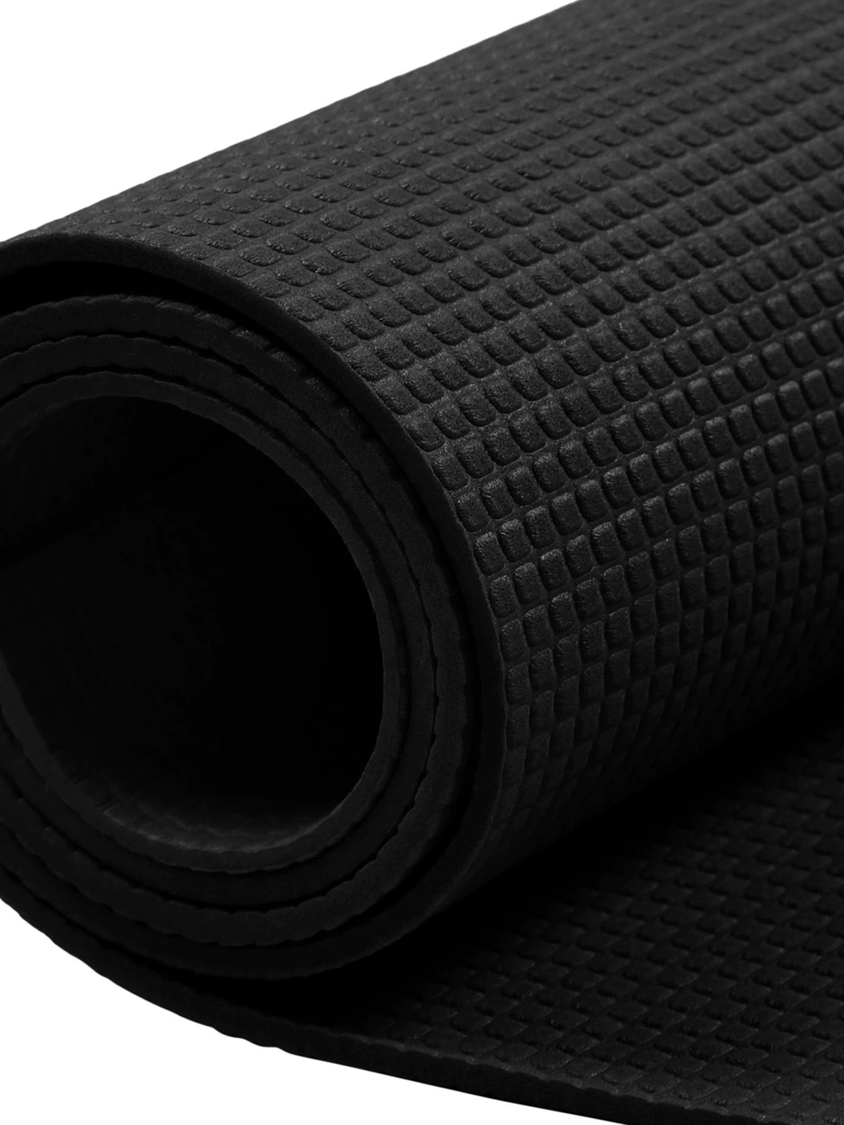 Kuber Industries 4 MM Extra Thick Yoga mat for Gym Workout and Flooring Exercise Long Size Yoga Mat for Men and Women, 6 x 2 Feet (Black)-33_S_KUBQMART11572