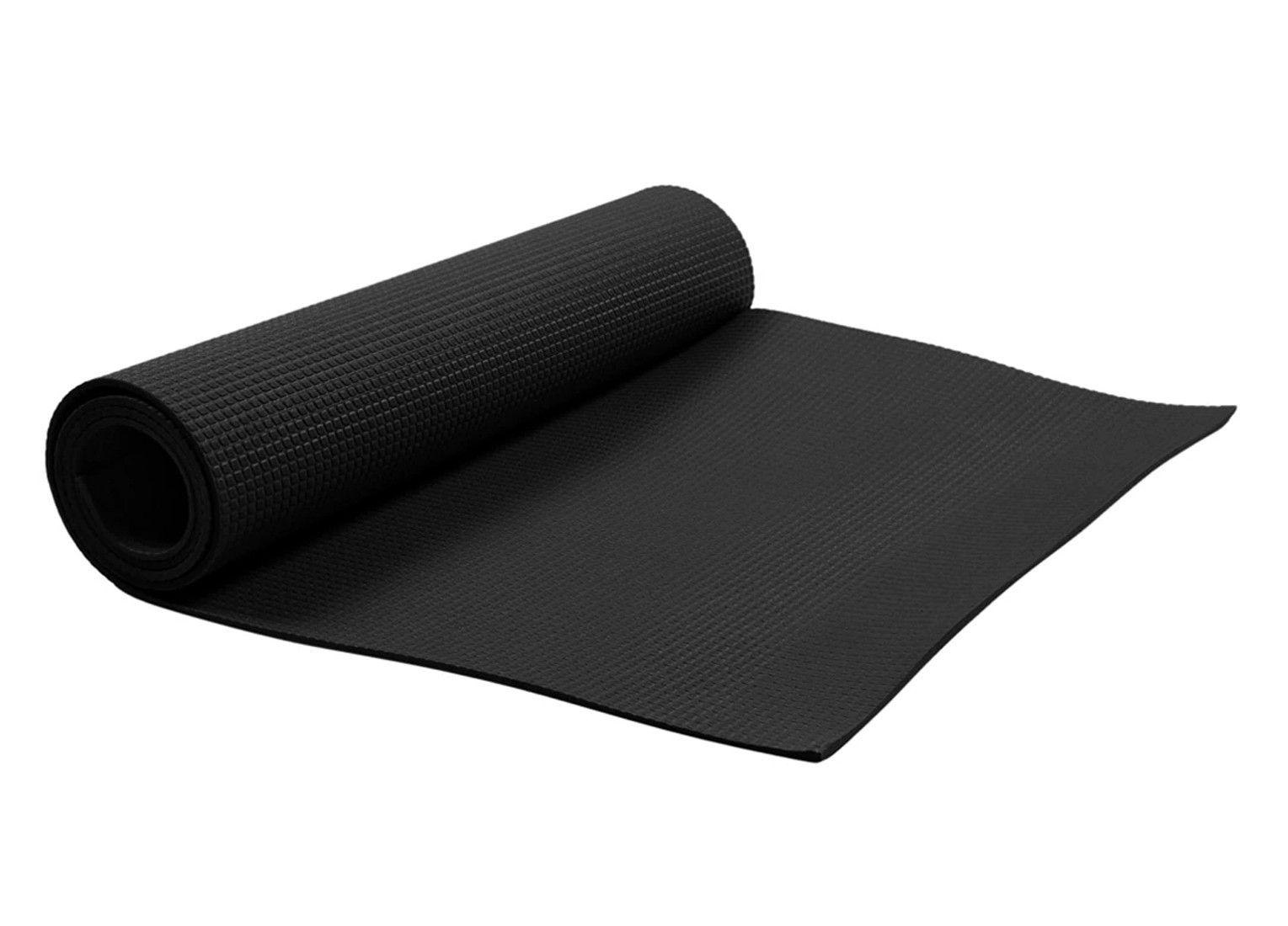 Kuber Industries 4 MM Extra Thick Yoga mat for Gym Workout and Flooring Exercise Long Size Yoga Mat for Men and Women, 6 x 2 Feet (Black)-33_S_KUBQMART11572