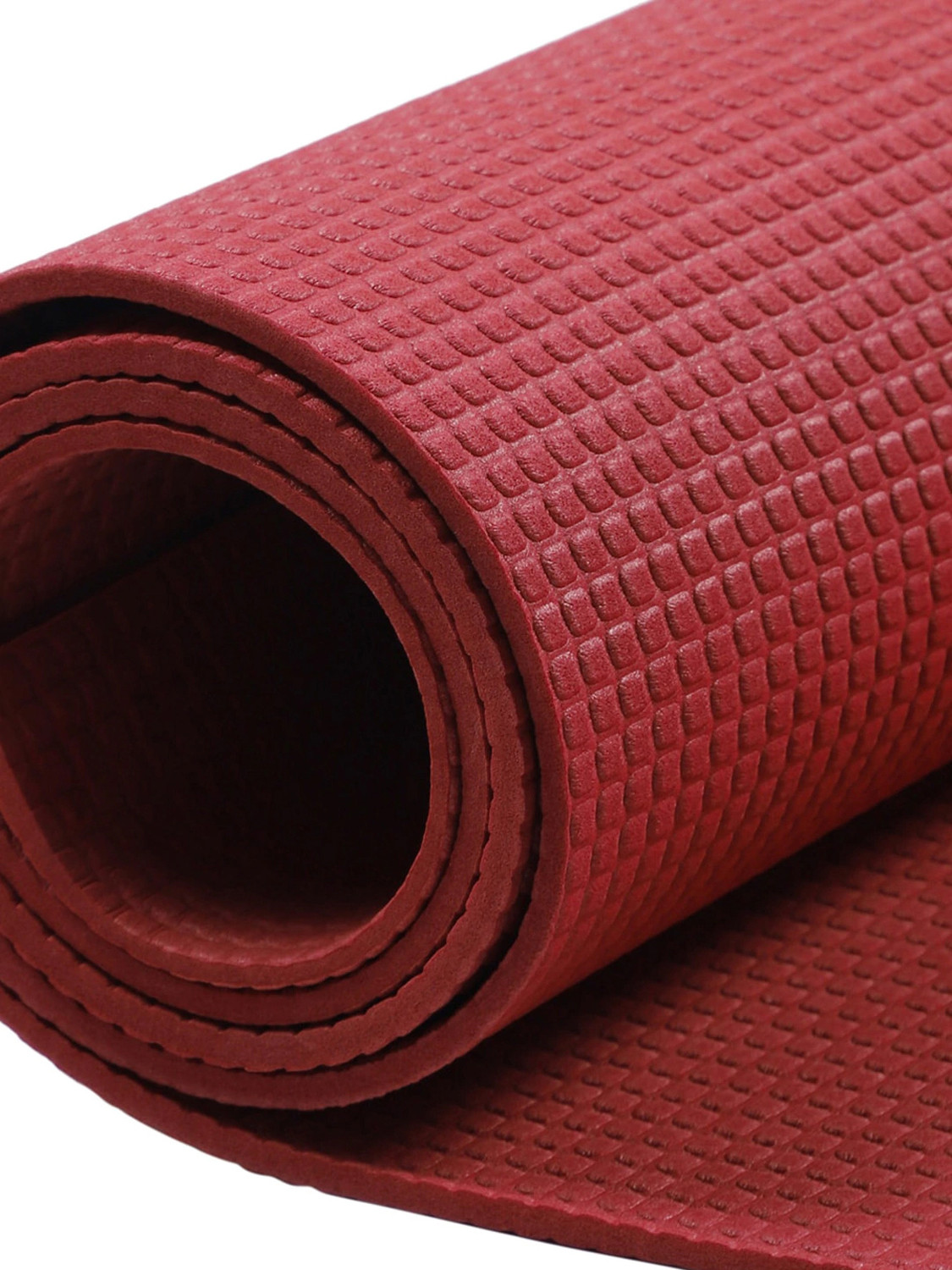 Kuber Industries 4 MM Extra Thick Yoga mat for Gym Workout and Flooring Exercise Long Size Yoga Mat for Men and Women, 6 x 2 Feet (Maroon)-33_S_KUBQMART11574