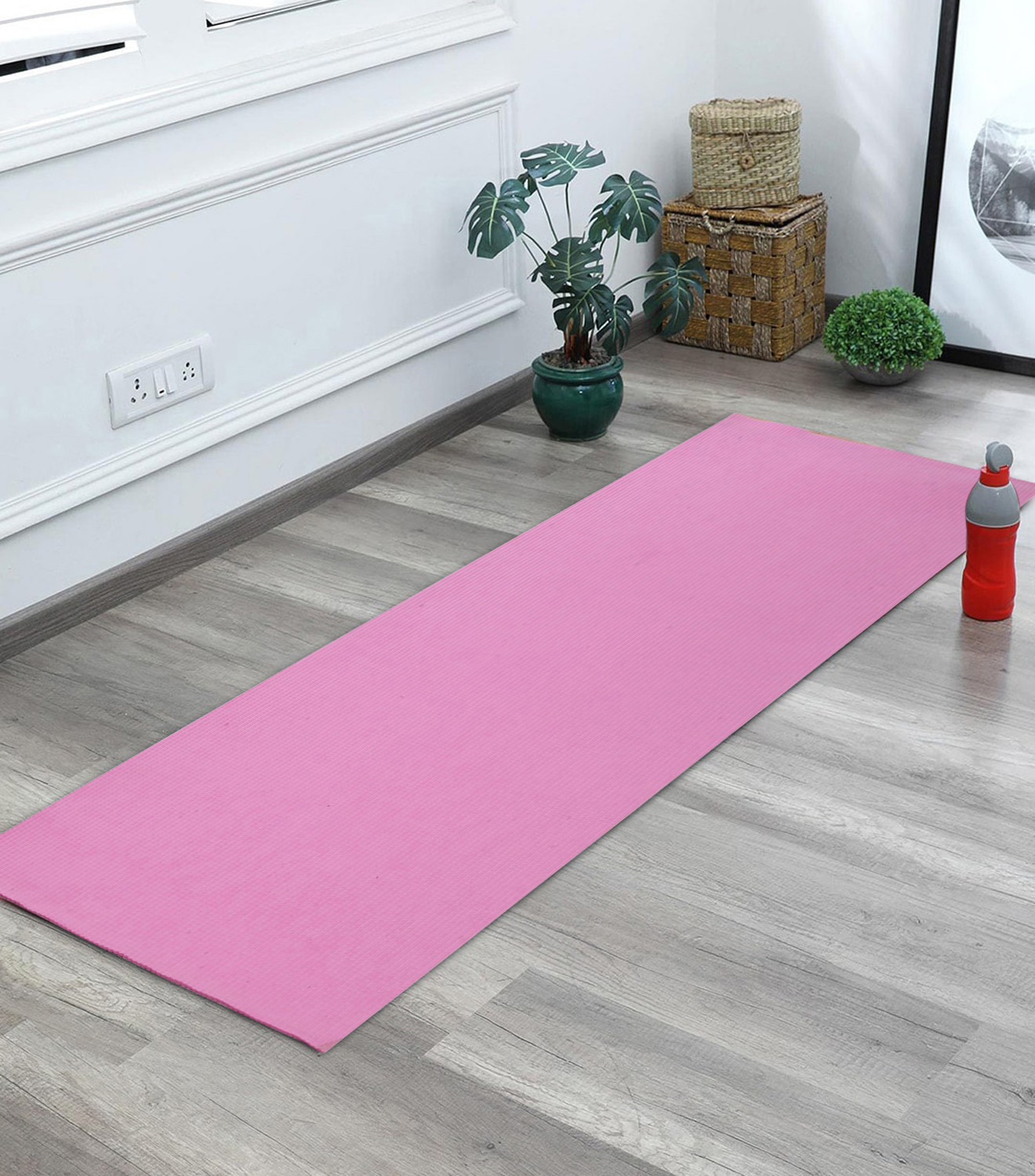 Kuber Industries 4 MM Extra Thick Yoga mat for Gym Workout and Flooring Exercise Long Size Yoga Mat for Men and Women, 6 x 2 Feet (Pink)-33_S_KUBQMART11576