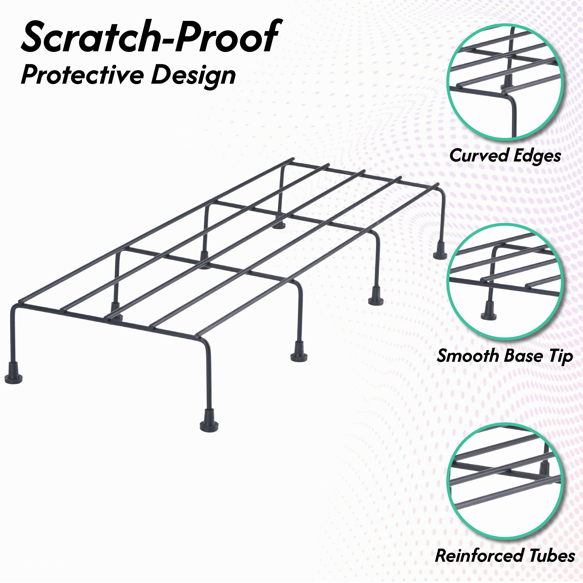 Kuber Industries 4 Pcs Metal 24 Inch Flower Pot Stand Organiser  Outdoor and Indoor Plant Stands for Home Decor Living Room Balcony  Garden Use  Floor Gamla Planters Holder - Black