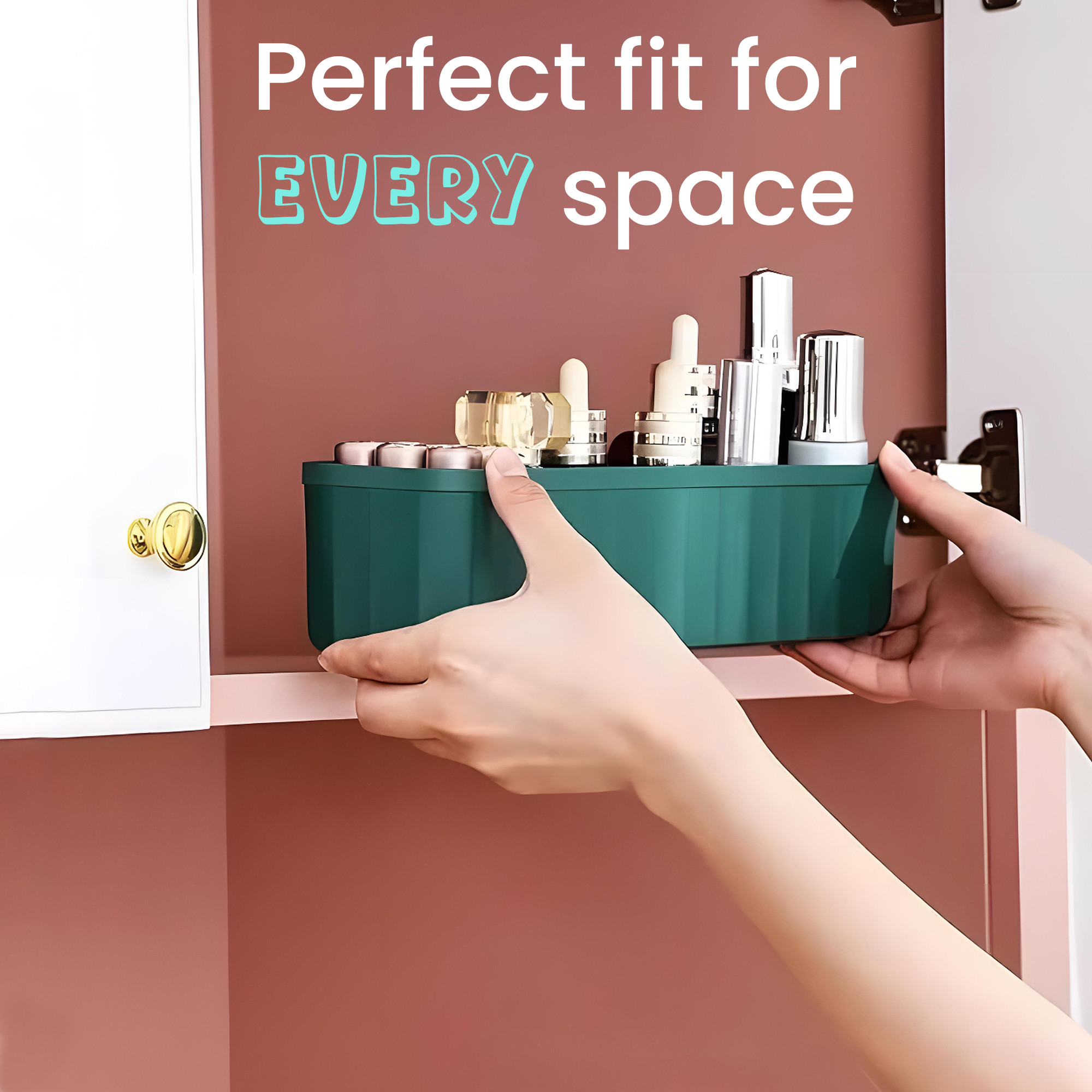 Kuber Industries 4 Pcs Plastic Multi Purpose Wardrobe Organizer for Storage with Compartments  VanityDressing Table Organiser  Desk Drawer Organizer for Home  office  Multicolor