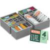 4 Pcs Set Foldable Multicompartment Socks Organizer for Wardrobe | Cloth Organizer for Storage | Tie, Socks & Underwear Organisers Storage Box for Closet | Grey