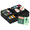 4 Pcs Set Foldable Multicompartment Socks Organizer for Wardrobe | Cloth Organizer for Storage | Tie, Socks &amp; Underwear Organisers Storage Box for Closet | Black