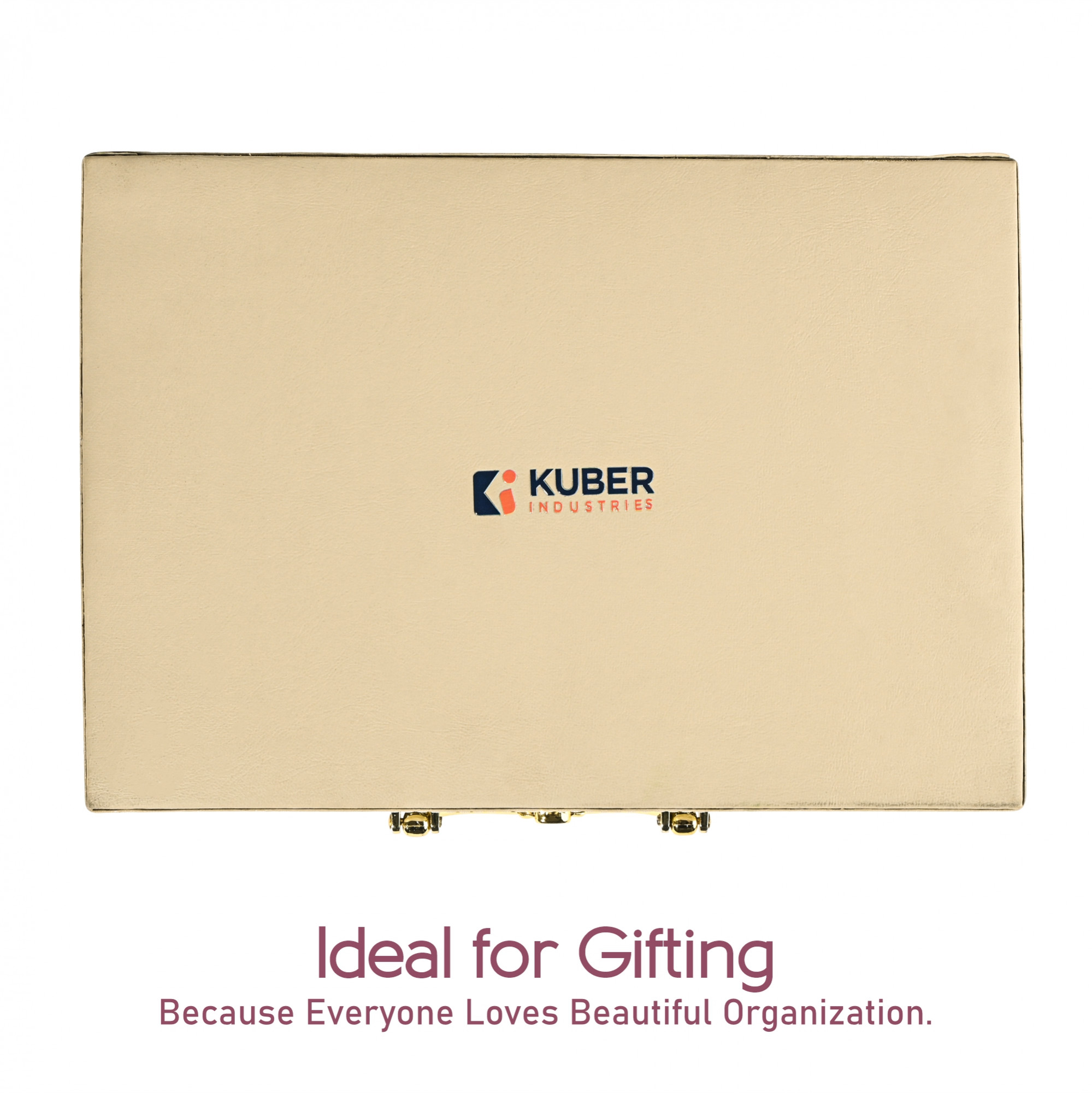 Kuber Industries 4 Rod Premium Faux Leather Bangles Box for WomenBride with Handle  BangalBangle Organizer Box  ChuriChudi Box for Women Bridal  Bangles Organisers Box  Beige