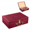 4 Rod Premium Faux Leather Bangles Box for Women/Bride with Handle | Bangal/Bangle Organizer Box | Churi/Chudi Box for Women Bridal | Bangles Organisers Box | Maroon