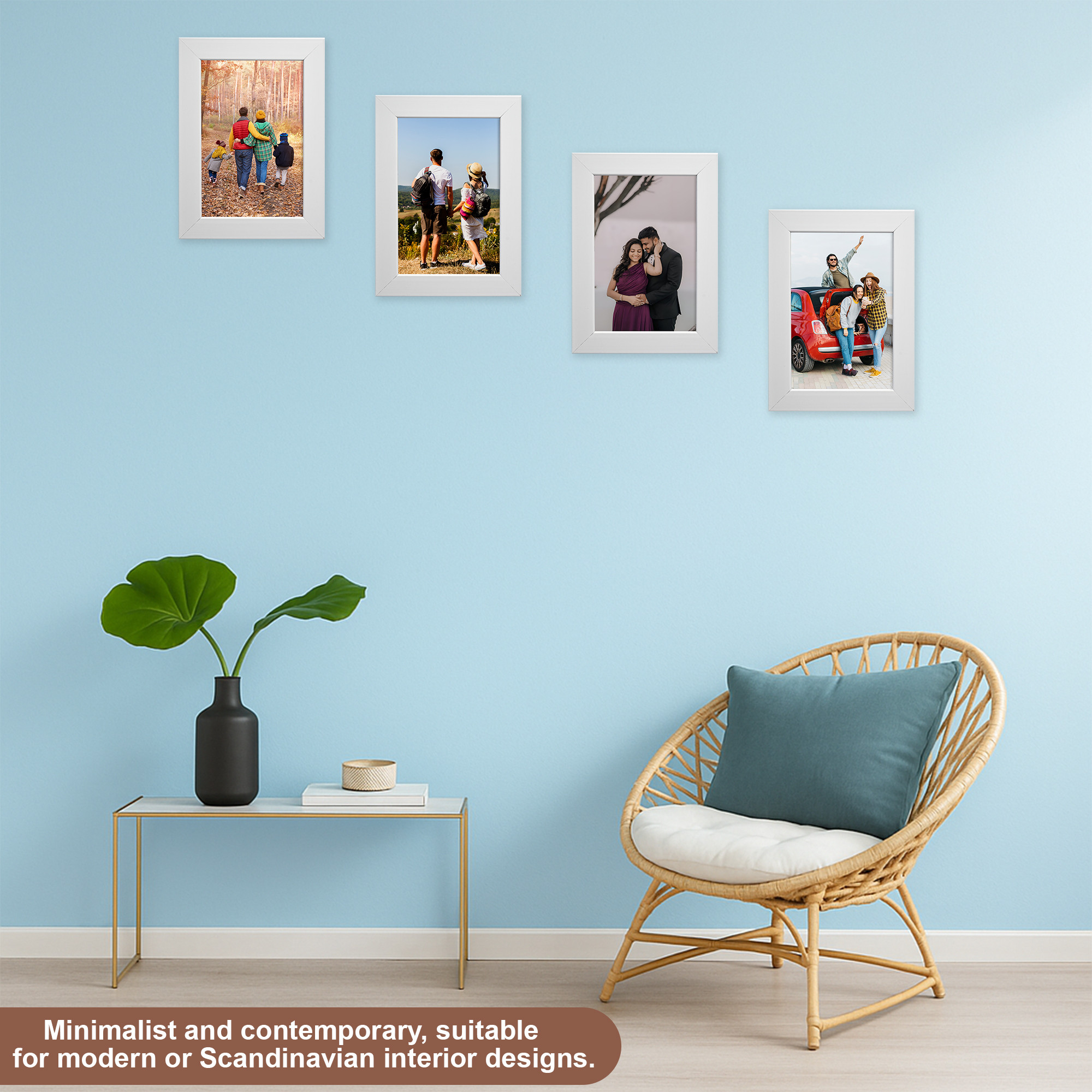 Kuber Industries 4 x 6 Inches Small Photo Frame Set of 6  Plexi Glass  White Photo Frame for Hanging Wall Decor  Photoframe for Living Room Bedroom Wall Home and Office Decor