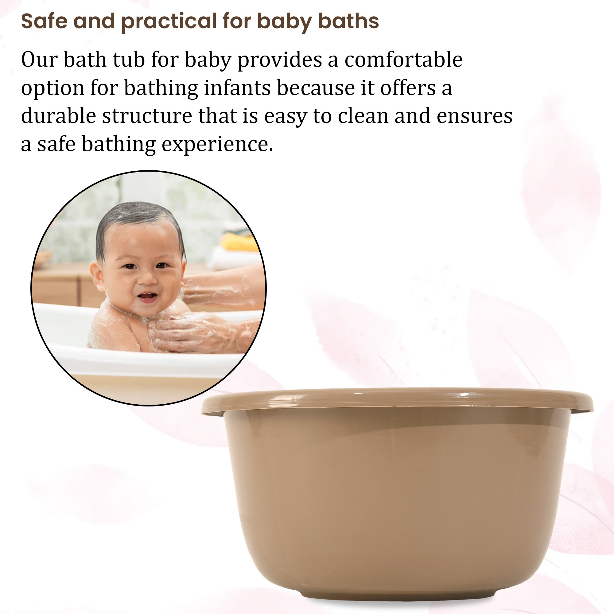 Kuber Industries 40 Liters Multipurpose Bath Tub for Bathroom  Suitable for Indoor and Outdoor Use  Durable  Lightweight Tub for Washing Clothes  Utensils  Coffee