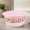 40 Liters Multipurpose Bath Tub for Bathroom | Suitable for Indoor and Outdoor Use | Durable &amp; Lightweight Tub for Washing Clothes &amp; Utensils | Flower Print - Pink