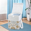 Kuber Industries 40 Ltr Foldable Clothes Storage Box and Organiser for Wardrobe with Top Flap Lid | Non Woven Almirah/Cupboard Organiser for Shirts, Pants, Jeans and Dresses | Gola Print - White