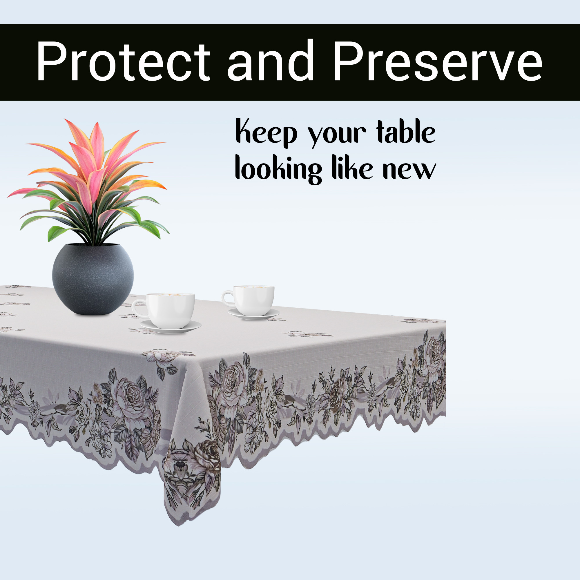 Kuber Industries 40x60 Inch Cotton 4 Seater Centre Table Cover Cloth for Living Room  Tea Table Top Cover for Home Decor  Office Center Table Protector Sheet  10552 American Slub - Cream  Grey