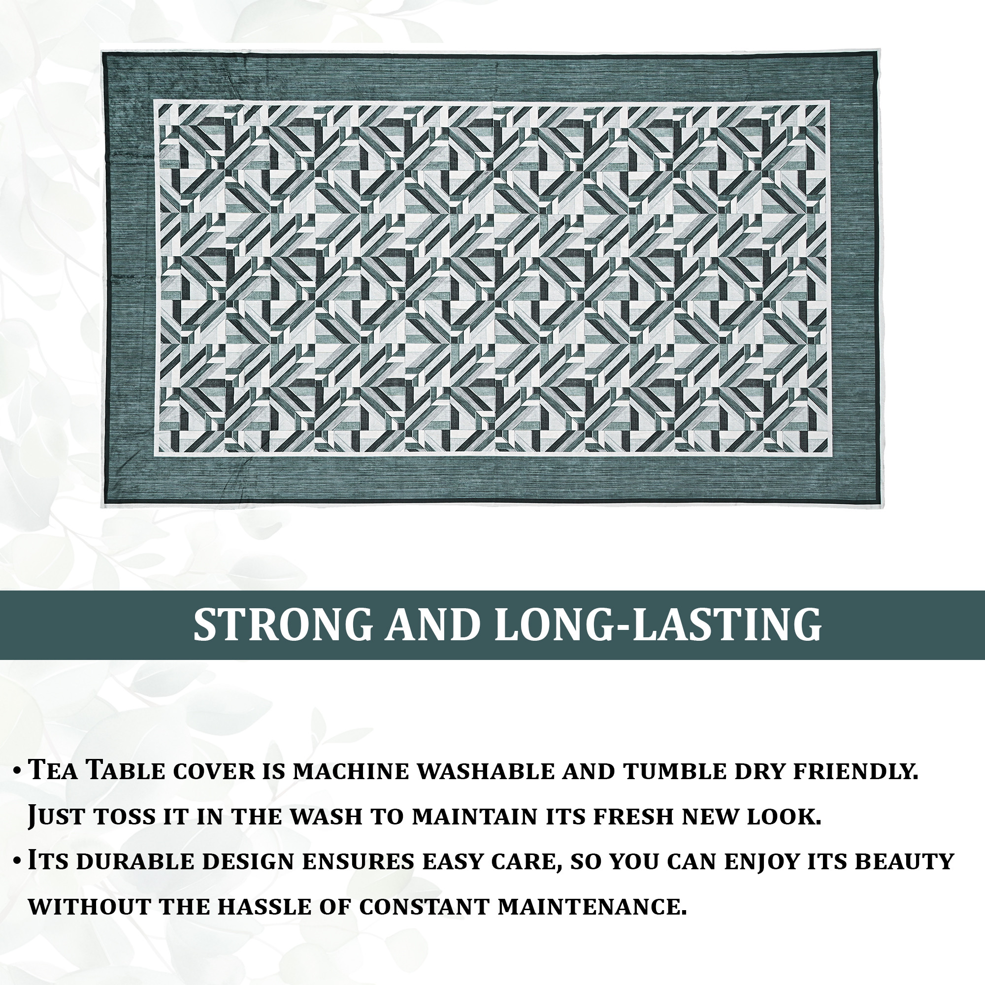 Kuber Industries 40x60 Inch Soft Velvet Center Table Cover 4 Seater  Rectangular Teapoy Table Top Cover Cloth for Living Room Home Decor Office and Restaurants  Lining Check - Grey