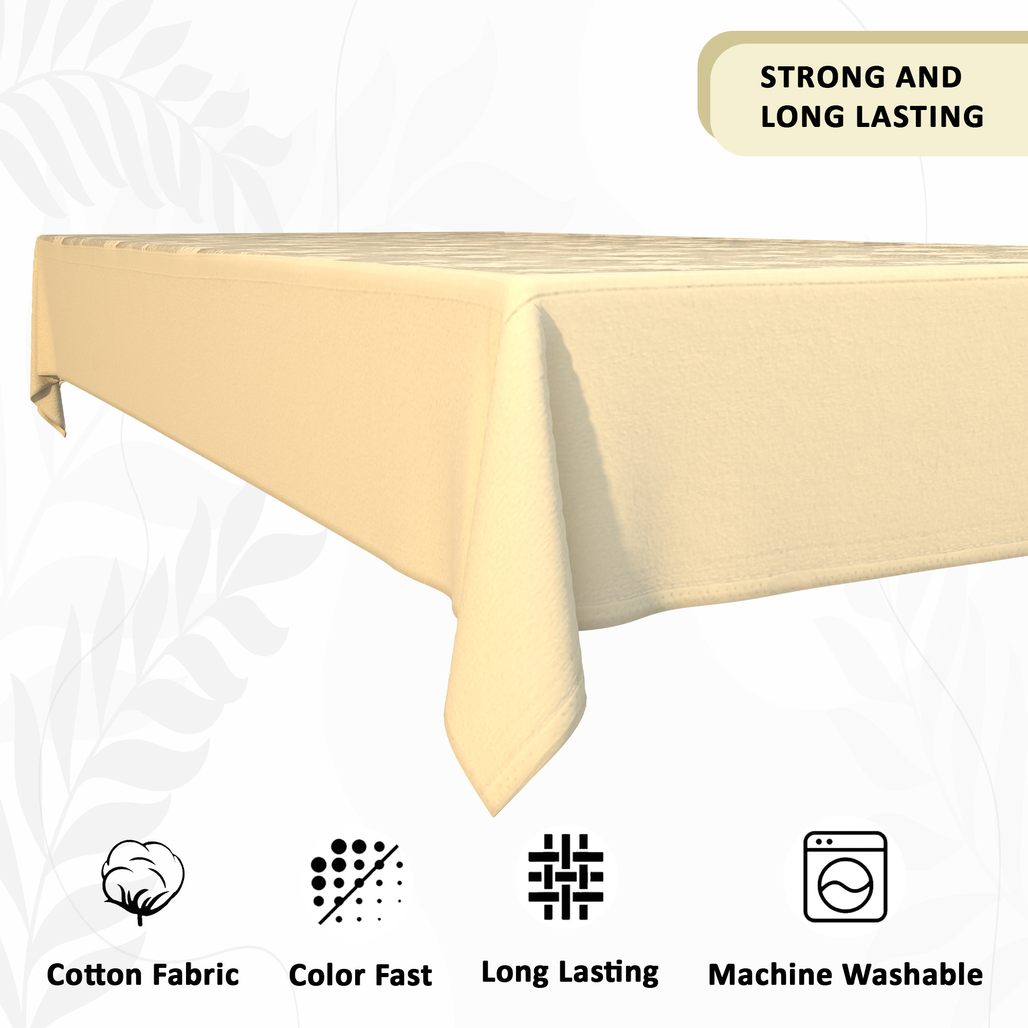 Kuber Industries 40x60 Inches Net Durable  Washable 4 Seater Dining Table Cover for Living Room  Anti Slip TeapoyComputer  Office Table ClothSheet  Self Net Hawaii - Light Cream