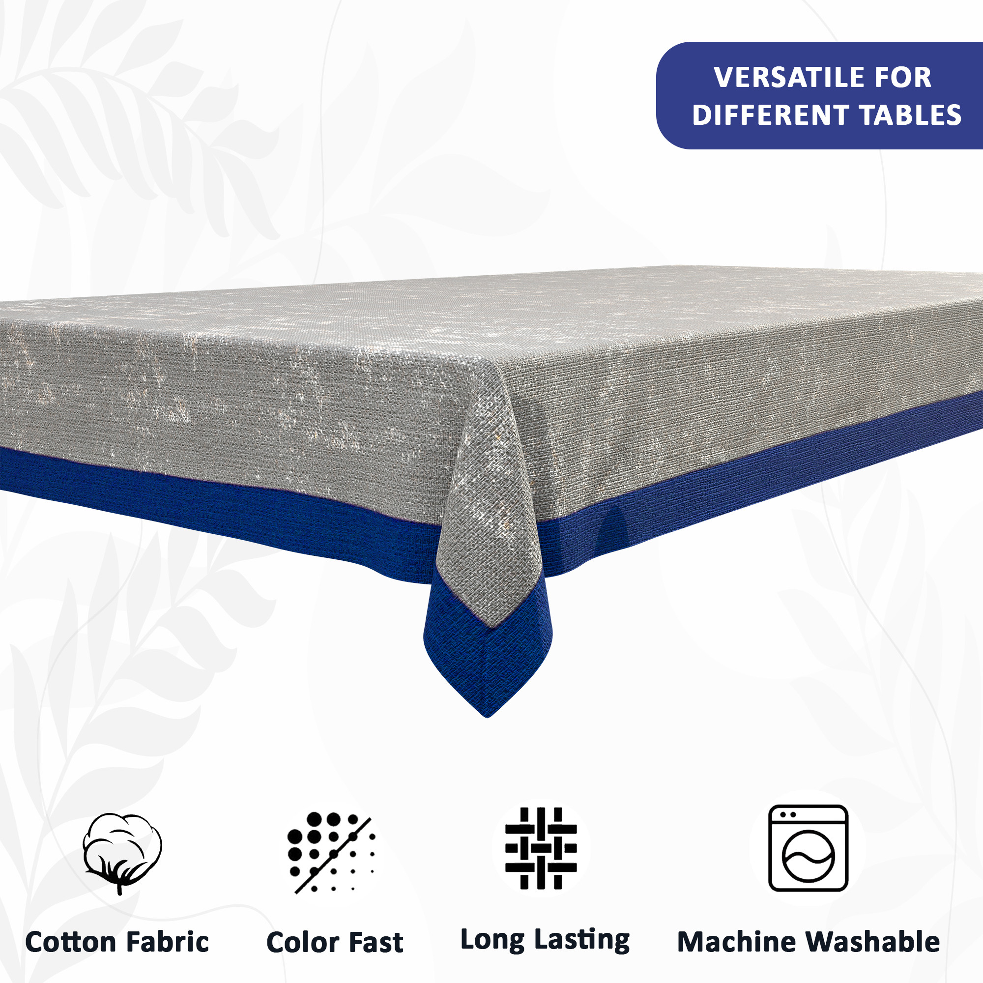Kuber Industries 40x60 Inches Table Cloth for 4 Seater Dining Table  Aesthetic Centre Table Protector Cover  Sheet - Ideal for Home Office  Study Tables  Golden Swiss- Grey