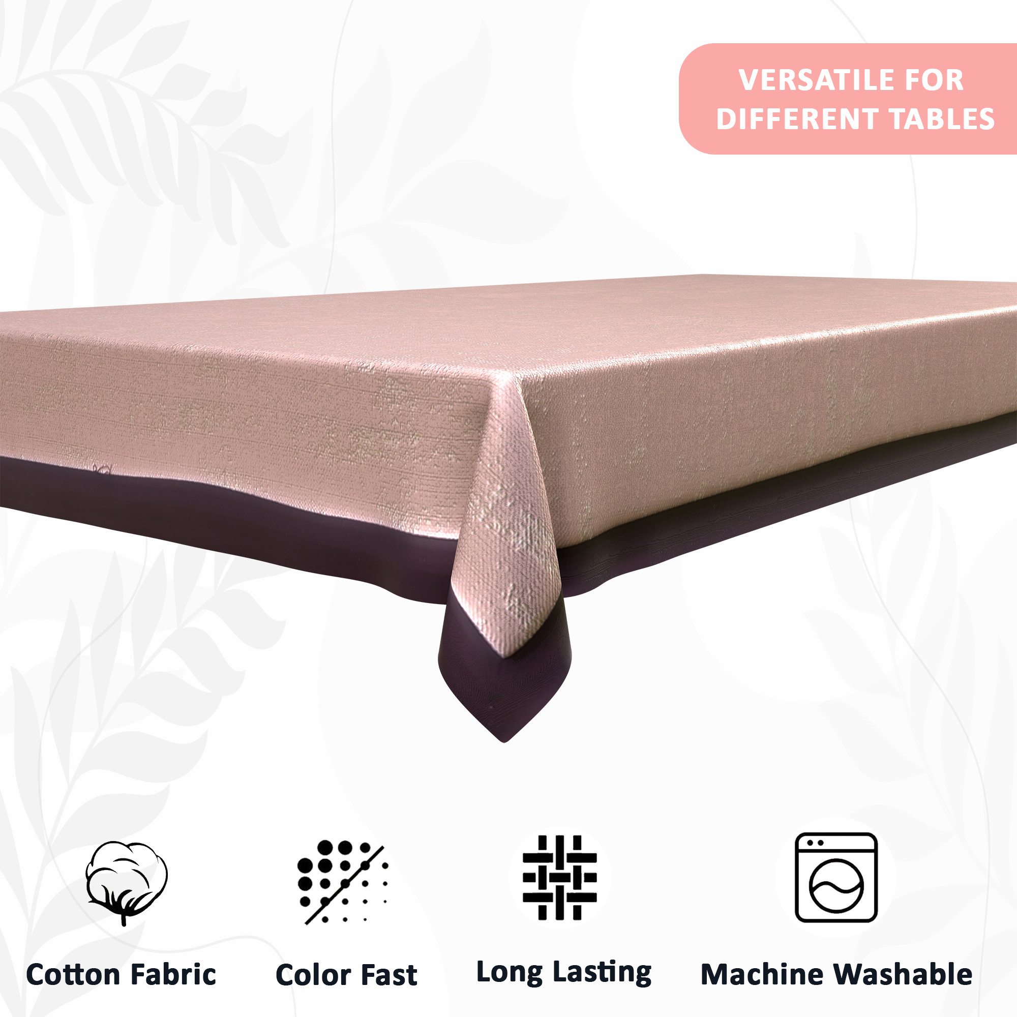 Kuber Industries 40x60 Inches Table Cloth for 4 Seater Dining Table  Aesthetic Centre Table Protector Cover  Sheet - Ideal for Home Office  Study Tables  Golden Swiss- Pink