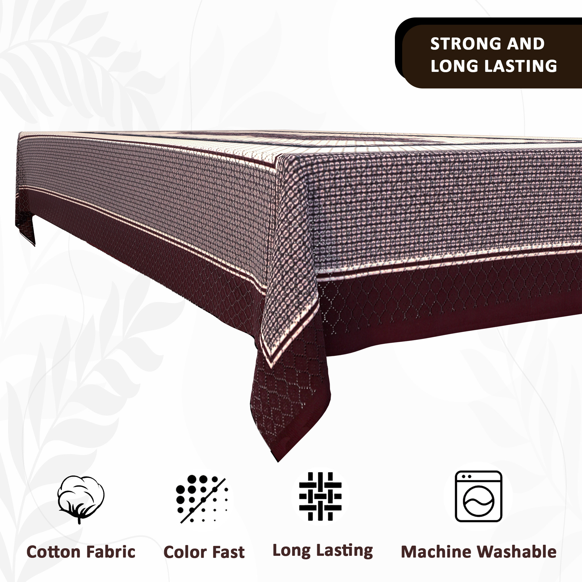 Kuber Industries 40x60 Inches Table Cover for Centre Table  4 Seater Dining Table  Teapoy Cover for Coffee Study  Office Desk  Cream  Black