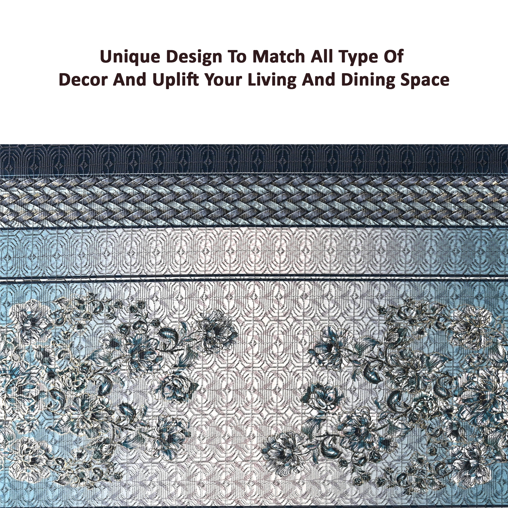 Kuber Industries 40x60 Inches Table Cover for Centre Table  4 Seater Dining Table  Teapoy Cover for Coffee Study  Office Desk  Blue