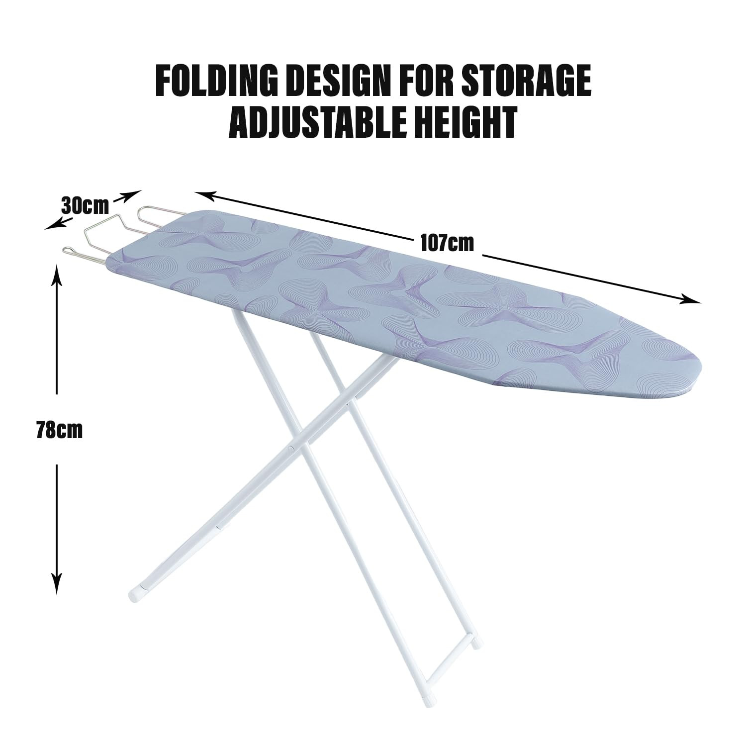 Kuber Industries 42 Inch Ironing Board For Clothes|Adjustable Height Ironing Stand|Press Table for Home (Multi)