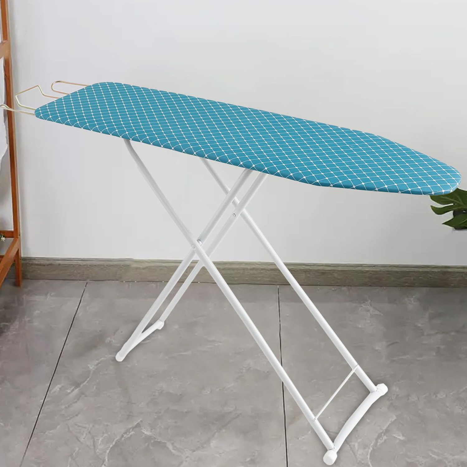 Kuber Industries 42 Inch Ironing Board For Clothes|Adjustable Height Ironing Stand|Press Table for Home (Blue)