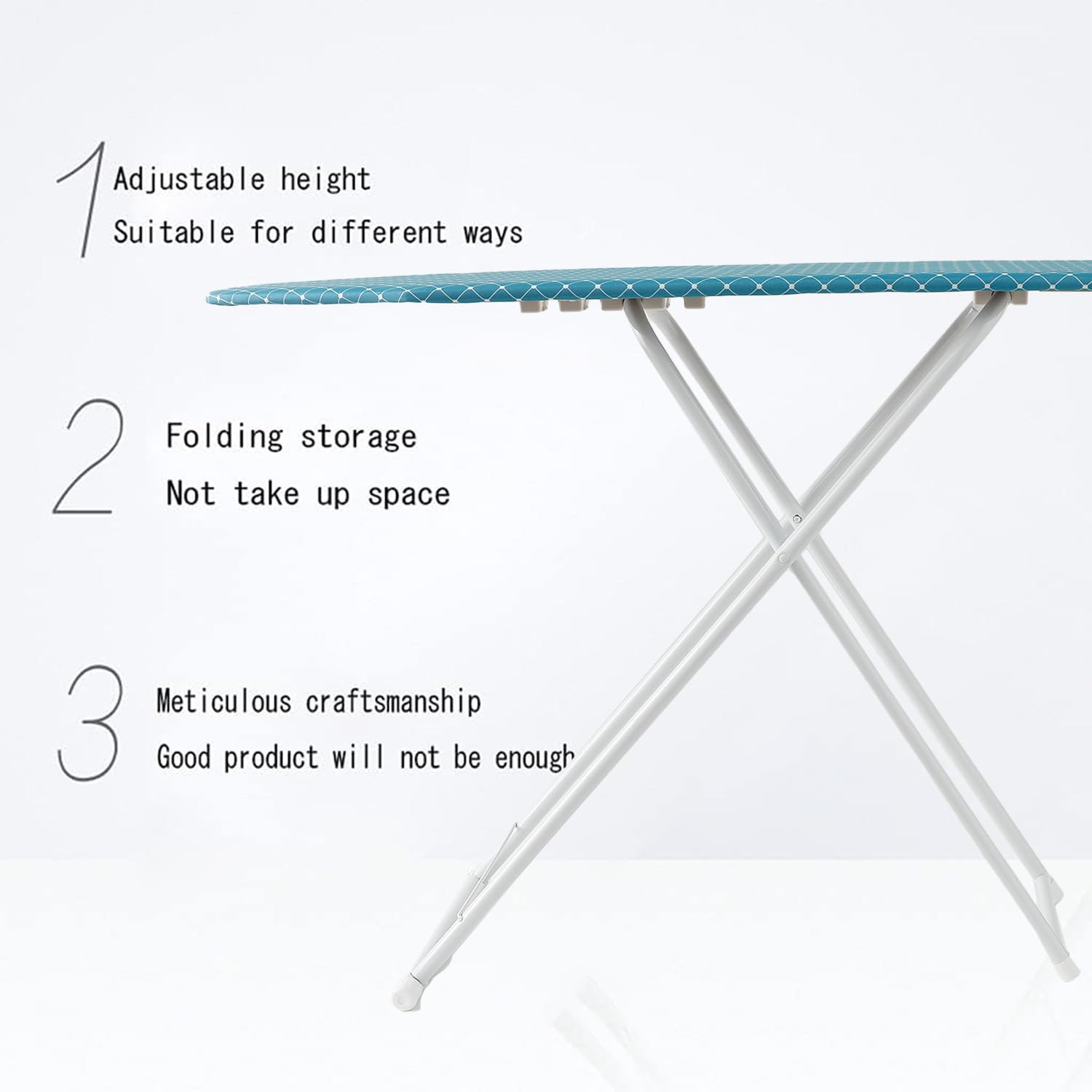 Kuber Industries 42 Inch Ironing Board For Clothes|Adjustable Height Ironing Stand|Press Table for Home (Blue)