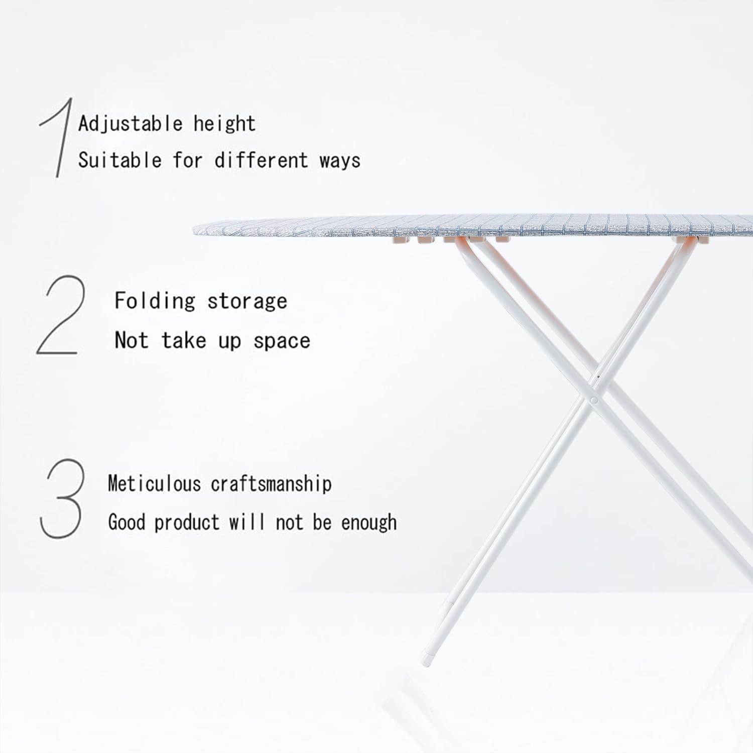 Kuber Industries 42 Inch Ironing Board For Clothes|Adjustable Height Ironing Stand|Press Table for Home (Grey)