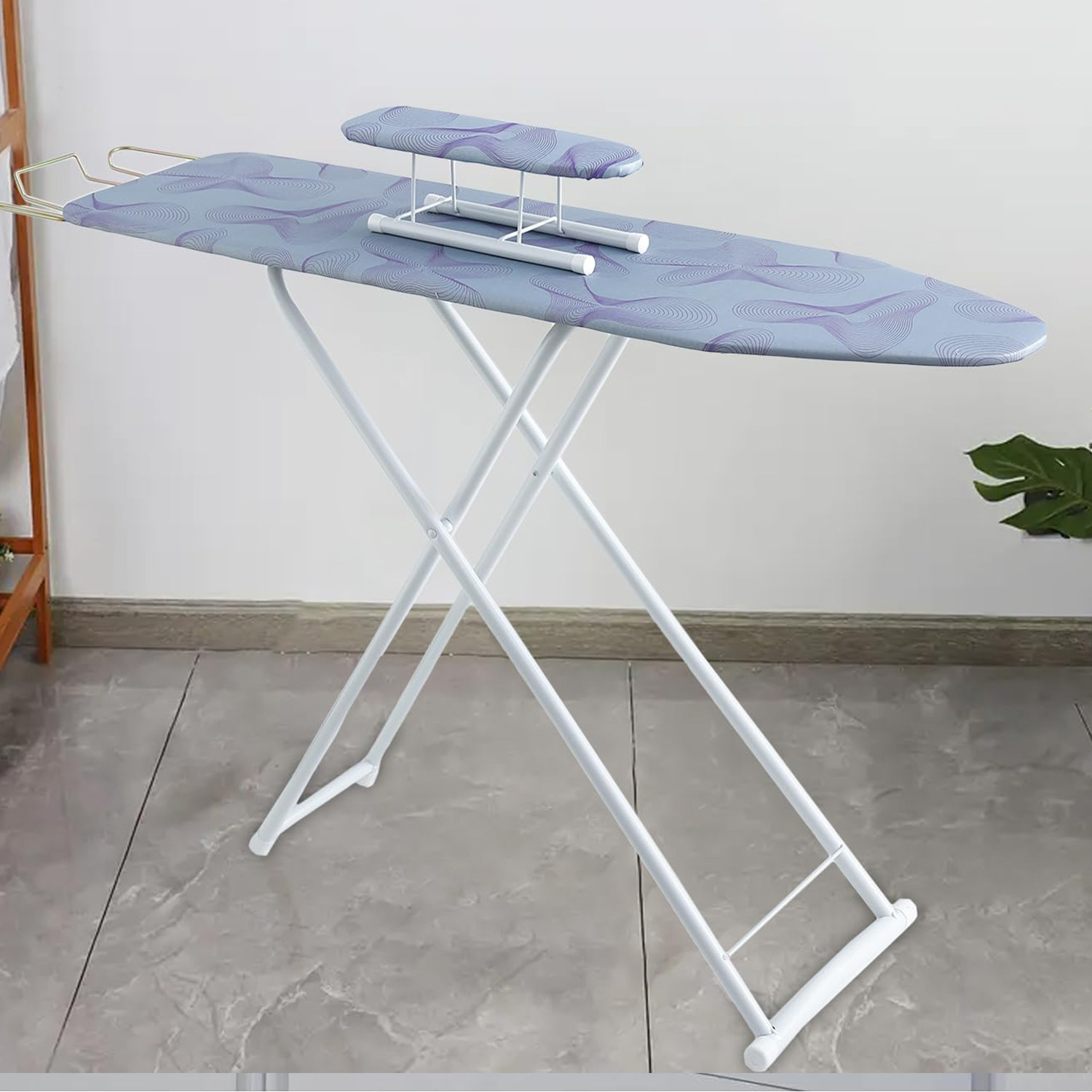 Kuber Industries 42 Inch Ironing Board With Small Board|Ironing Stand For Clothes|Press Table for Home (Multi)