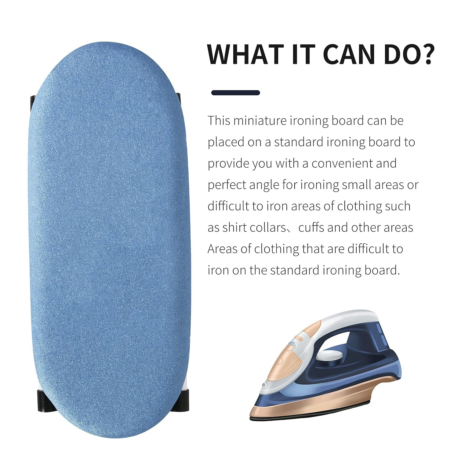 Kuber Industries 42 Inch Ironing Board With Small Board|Ironing Stand For Clothes|Press Table for Home (White)