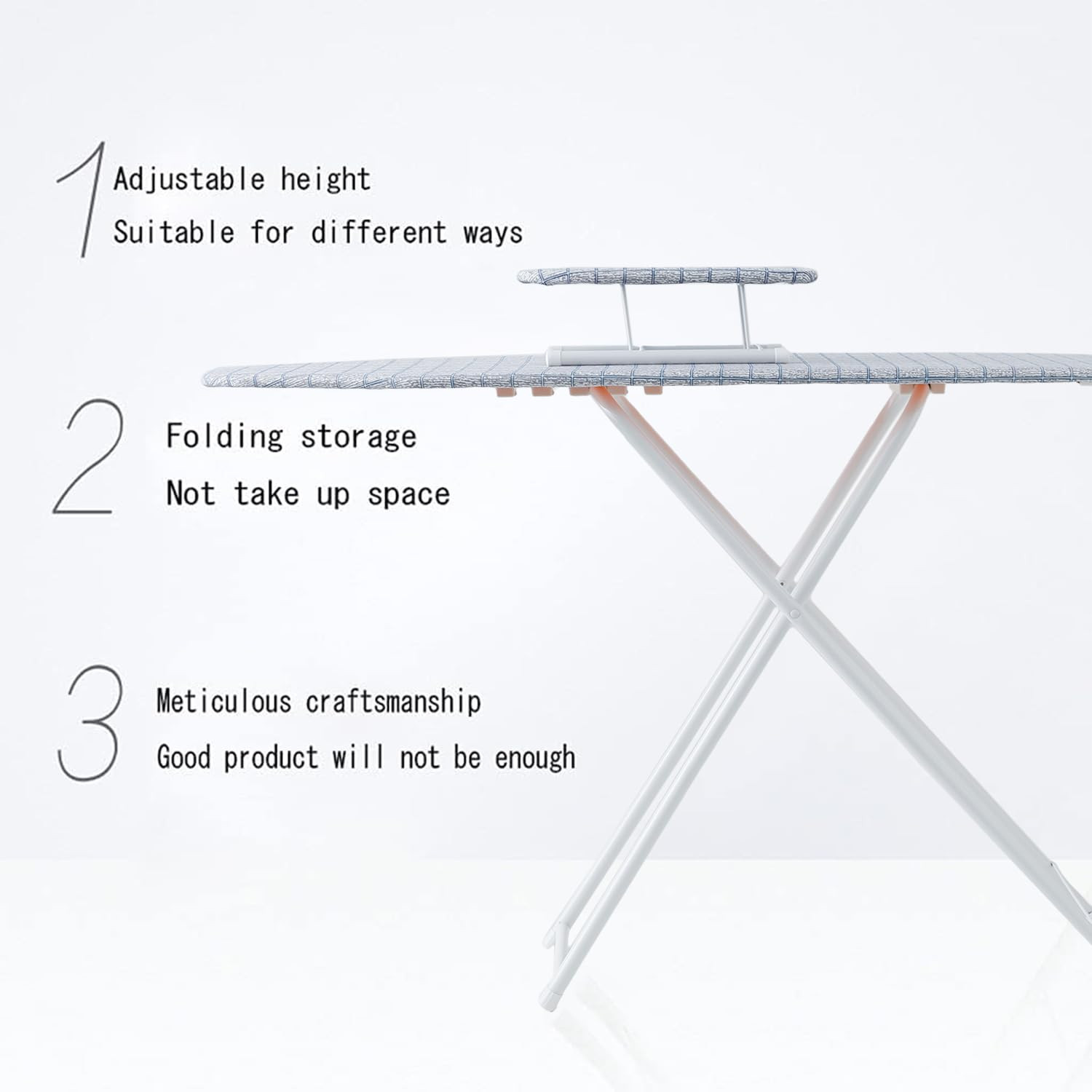 Kuber Industries 42 Inch Ironing Board With Small Board|Ironing Stand For Clothes|Press Table for Home (Grey)