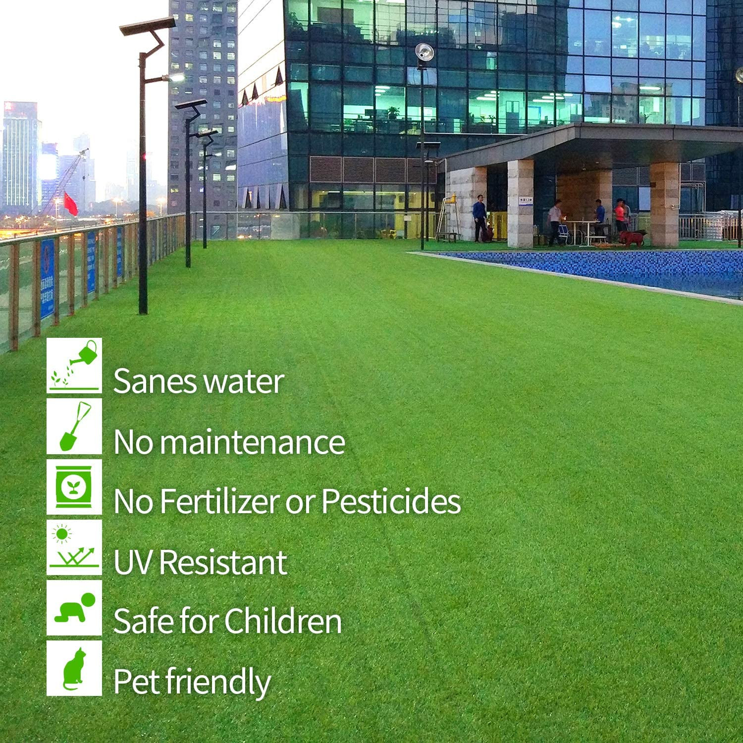 Kuber Industries 45 MM Artificial Grass Mat for Balcony Or Doormat, Artificial Grass (16