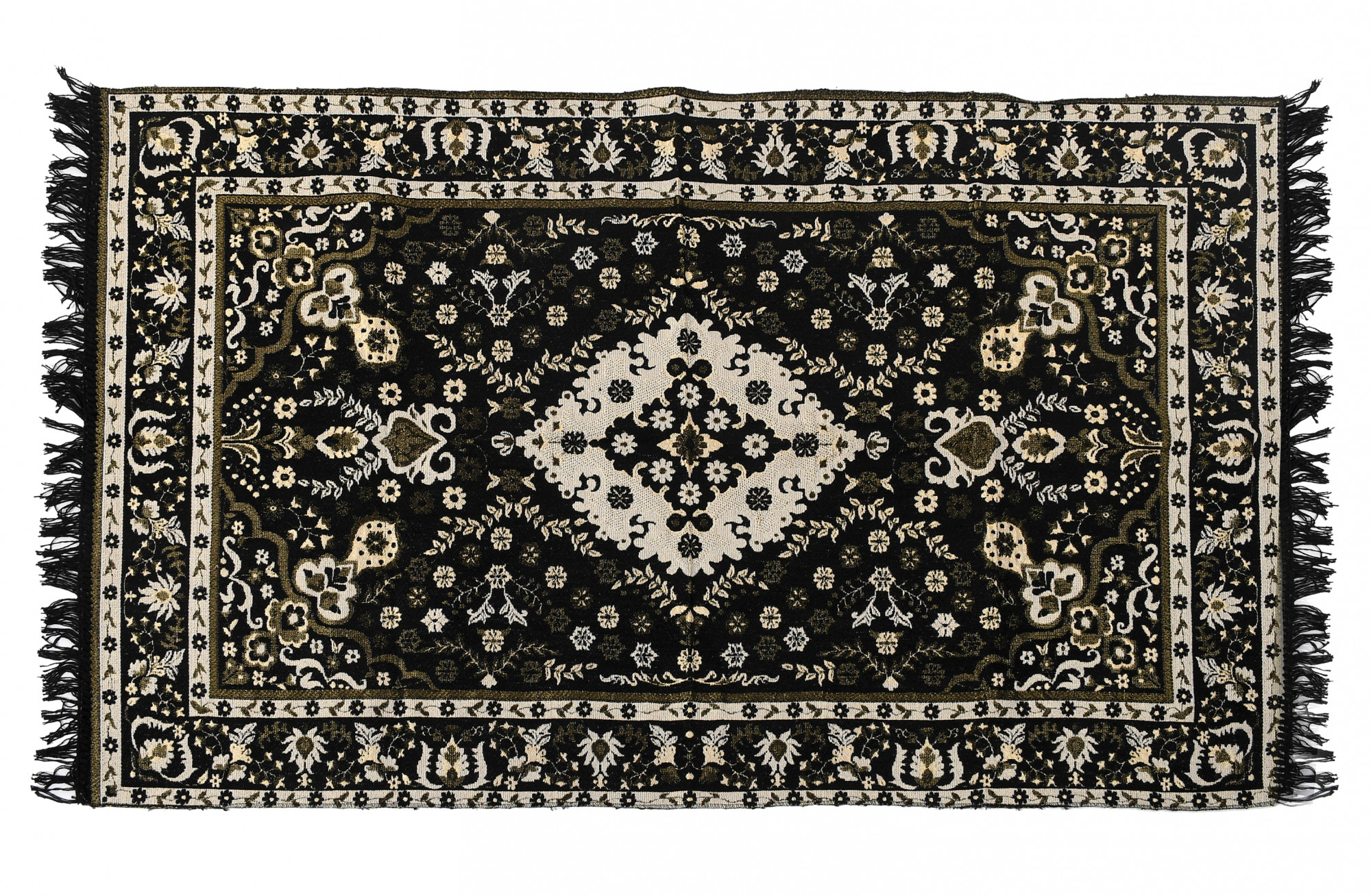 Kuber Industries 4.5 x3 Feet  Superfine Velvet Carpet|Rug|Living Room|Bedroom|Hall (Black)