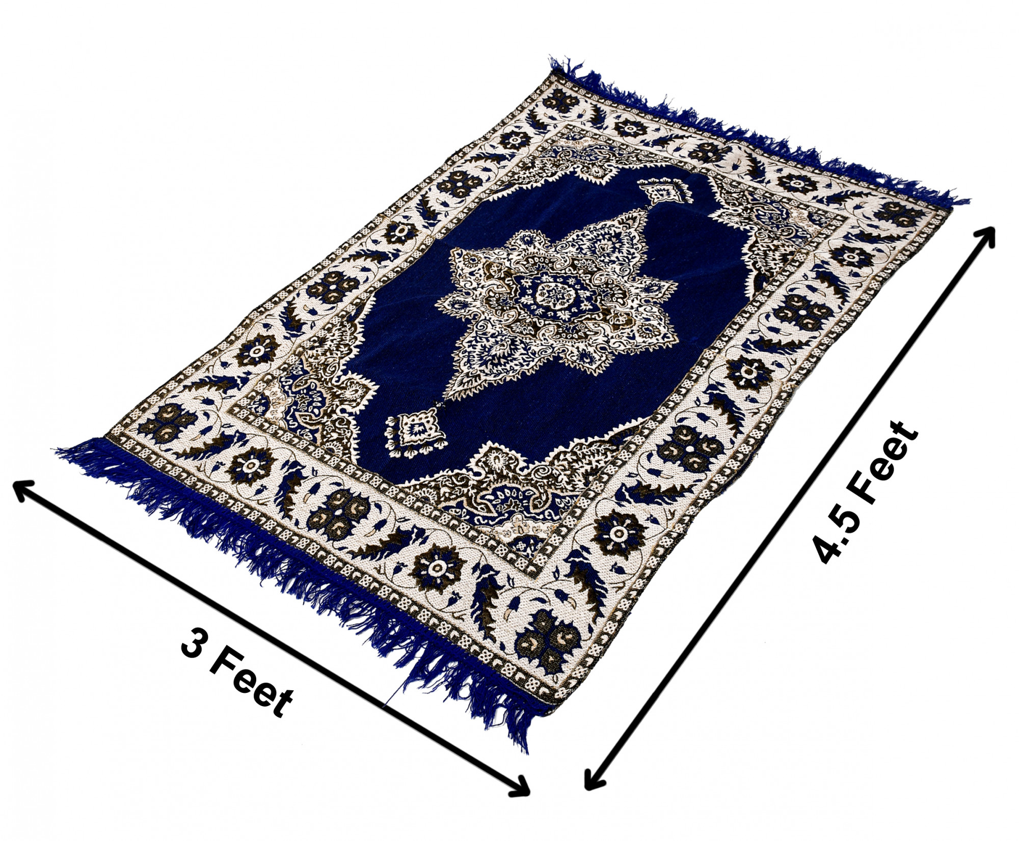 Kuber Industries 4.5 x3 Feet  Superfine Velvet Carpet|Rug|Living Room|Bedroom|Hall (Blue)