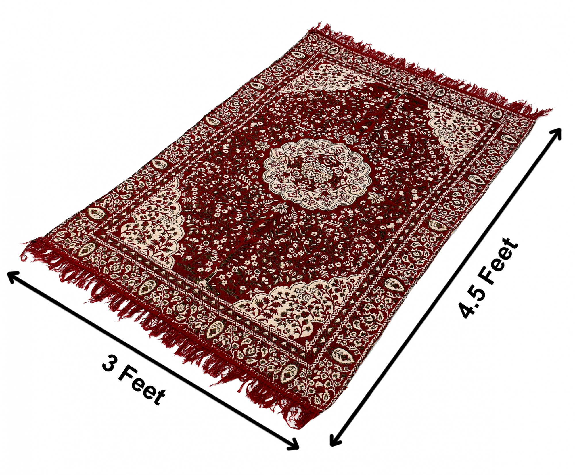 Kuber Industries 4.5 x3 Feet  Superfine Velvet Carpet|Rug|Living Room|Bedroom|Hall (Maroon)
