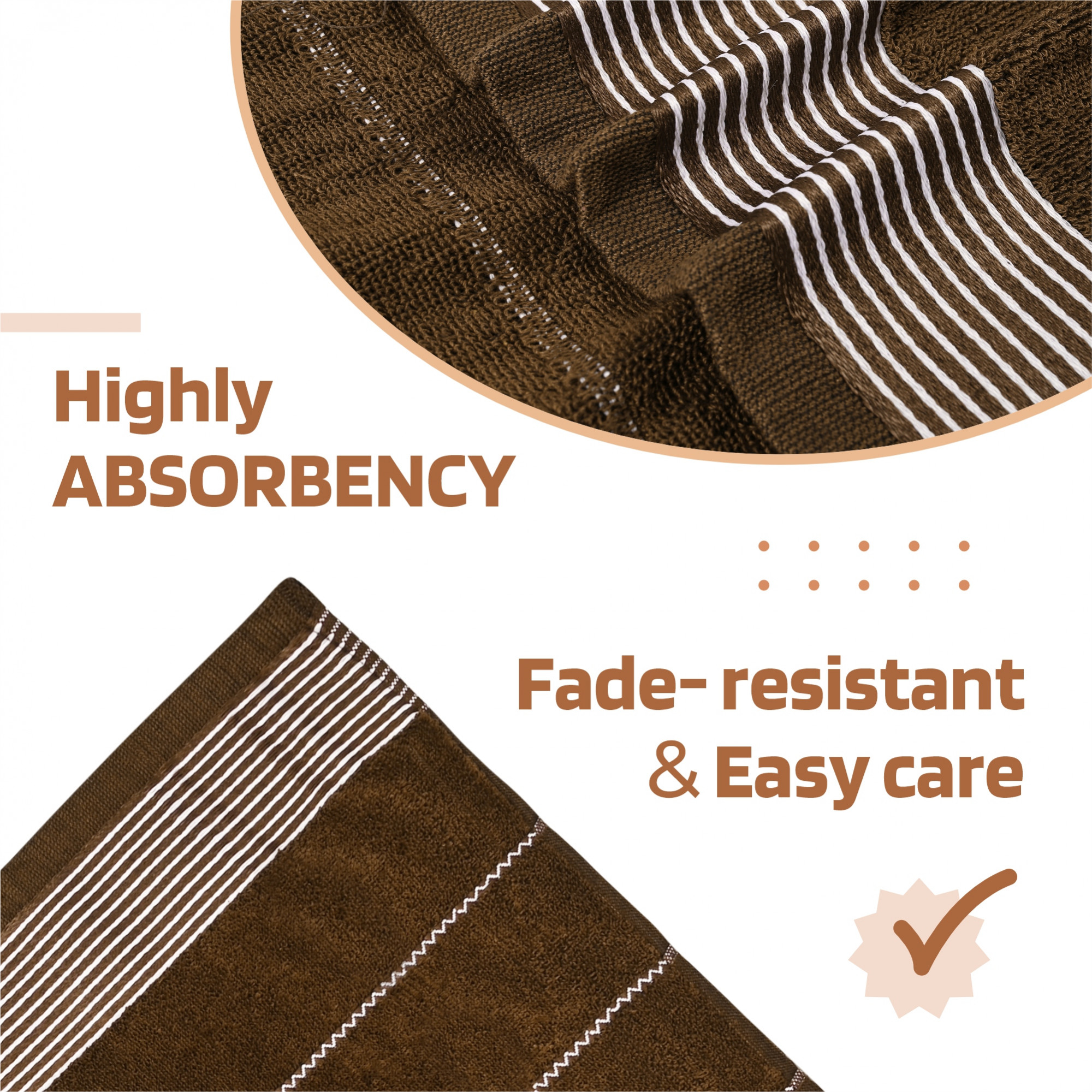 Kuber Industries 450 GSM Soft Blend Cotton Bathing Towel For MenWomen  FadeWrinkle Resistant Towels For Bath  30x60 Inches - Brown