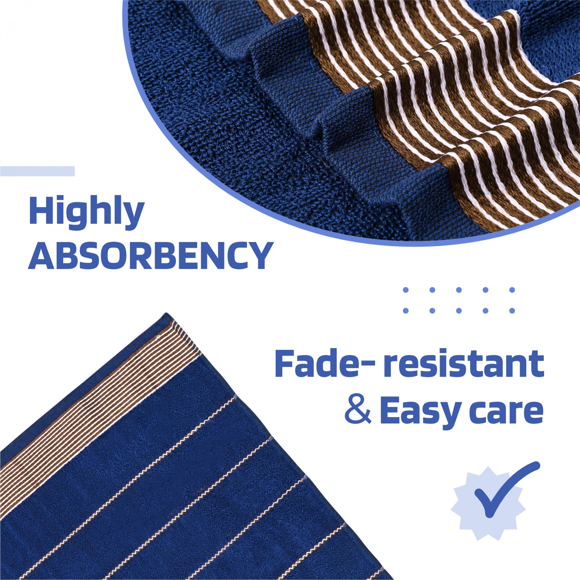 Kuber Industries 450 GSM Soft Blend Cotton Bathing Towel For MenWomen  FadeWrinkle Resistant Towels For Bath  30x60 Inches -Dark Blue