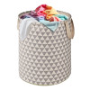45L Foldable Dirty Clothes Laundry Basket With Handles For Washing - Baby Unwashed Dress Bin/Storage Box | Triangle Pattern - Grey