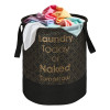 45L Foldable Dirty Clothes Laundry Basket With Handles For Washing - Baby Unwashed Dress Bin/Storage Box | Dots - Black &amp; Gold