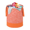 45L Foldable Dirty Clothes Laundry Basket With Handles For Washing - Baby Unwashed Dress Bin/Storage Box | Curvy Design - Orange