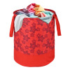 45L Foldable Dirty Clothes Laundry Basket With Handles For Washing - Baby Unwashed Dress Bin/Storage Box | Flower Print - Red