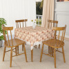 48x48 Inches Table Cover | PVC 4 Seater Waterproof &amp; Dustproof Table Protector Cloth For Home &amp; Restaurant | Chatai Lace Print - Brown