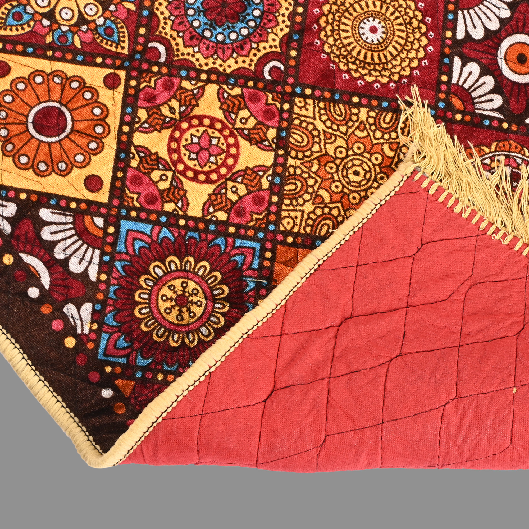 Kuber Industries 4x2 Ft Durable Velvet Carpets For Living Room Bedroom  Home  Comfortable Floor CarpetDari For Hallway Kitchen Floor  Entryway  Rangoli Print - Multicolor