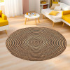 4x4 Feet Round Jute Rug &amp; Carpet for Home/Bedroom | Aesthetic &amp; Natural Looking Floor Rugs for Living Room | Spirals - Light Brown