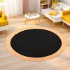 4x4 Feet Round Jute Rug &amp; Carpet for Home/Bedroom | Natural Looking Floor Rugs for Living Room | Beige &amp; Black