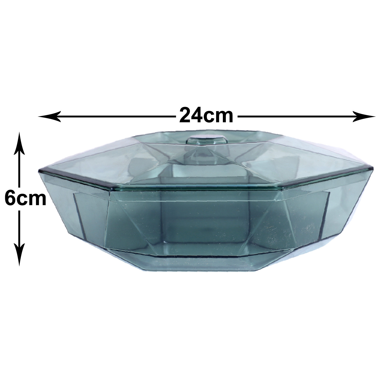 Kuber Industries 5 CompartMant Dry Fruit JarOctagon Shape Plastic SnackersCookiesNuts Glass JarMasalaGrains  Kitchen Jar Green